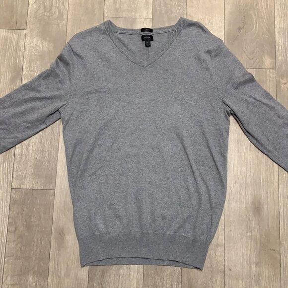 Mens J. Crew Cashmere Cotton Blend V-Neck Slim Fit Sweater - Picture 5 of 6